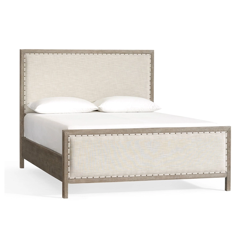 Upholstered Bed with Nailhead Trim