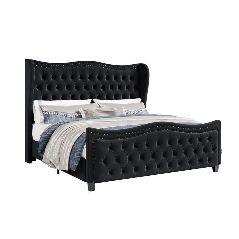 Upholstered Wingback Bed