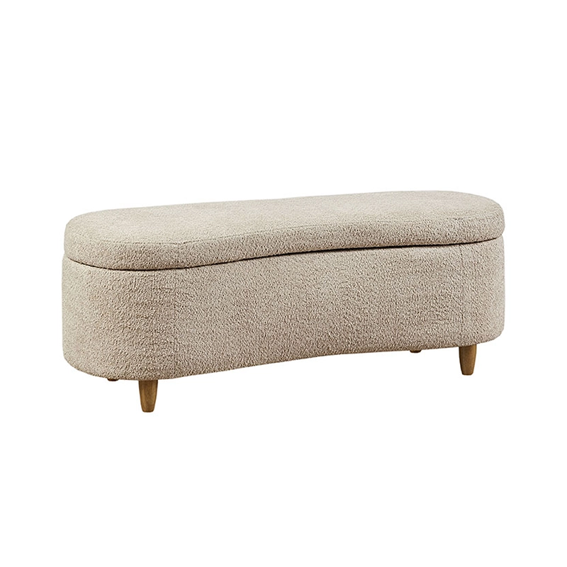 Curved Upholstered Storage Bench