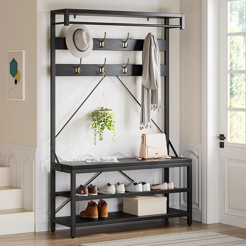 Industrial Hall Tree Storage Bench