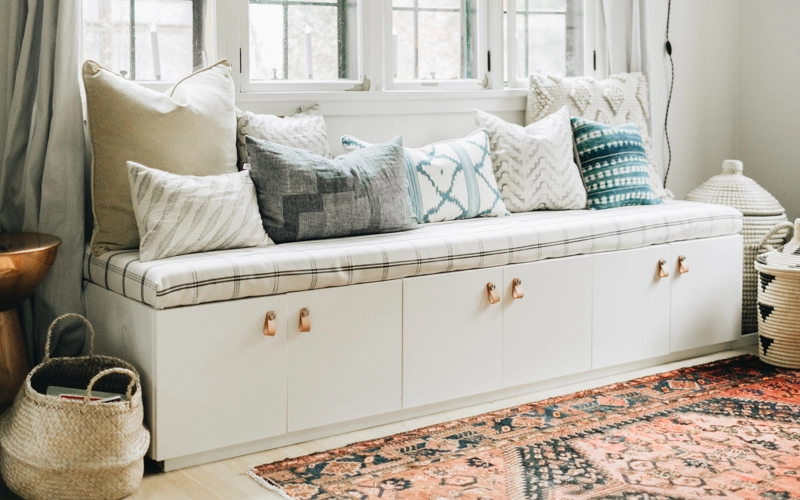 Storage Benches Against a Wall or Window