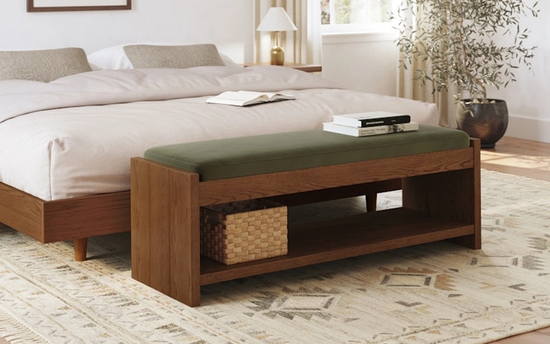 Storage Benches at the Foot of Bed
